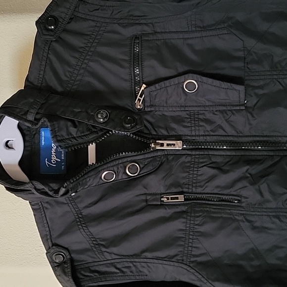 Topman Men's Moto Bomber Style Jacket Black size L - Picture 2 of 15